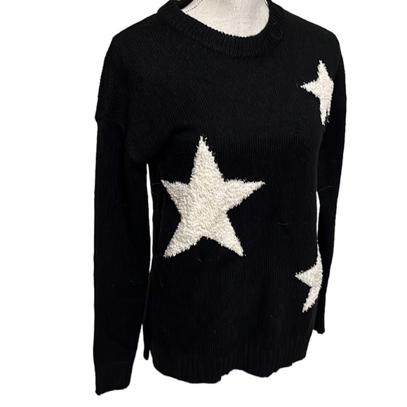 Ana black pullover sweater with white stars. XS - Picture 1 of 5